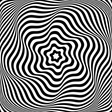 Dalgalı rotasyon hareket yanılsaması. Op sanat illüstrasyon