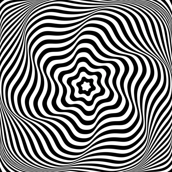 Illusione del movimento ondulato di rotazione. Illustrazione astratta op art — Vettoriale Stock