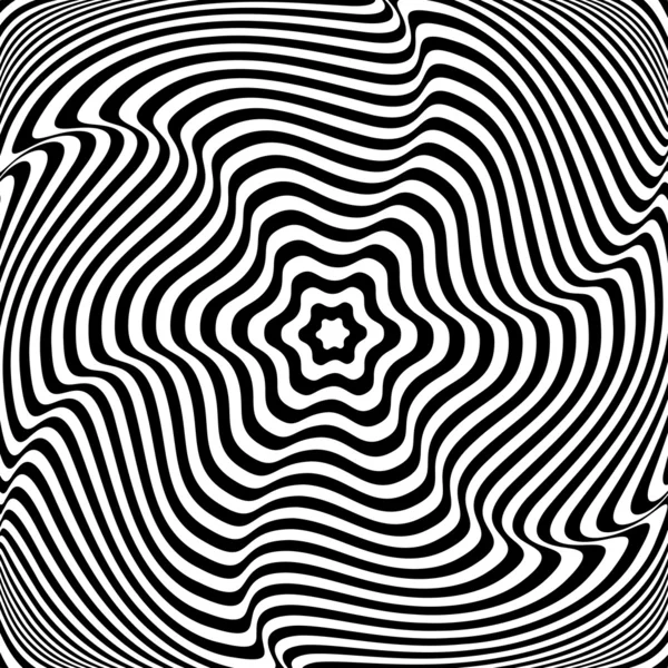 Iluze pohybu. Abstraktní op art ilustrace. — Stockový vektor