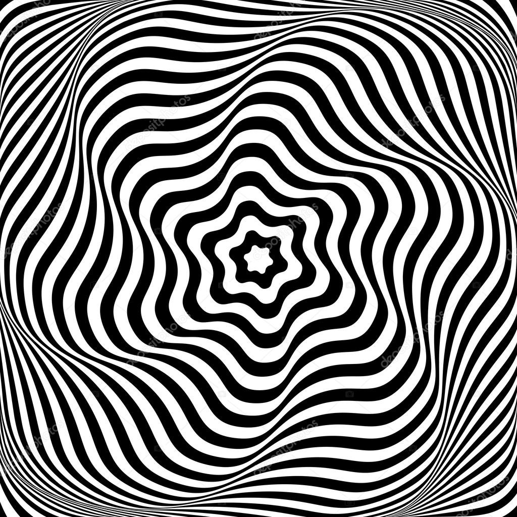 Illusion of wavy rotation movement. Abstract op art illustration