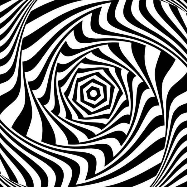 Ilusión de movimiento de vórtice. Diseño abstracto de op art . — Vector de stock