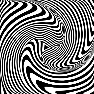 Burulma hareketi. Op sanat soyut illüstrasyon.