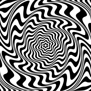 Girdap hareket yanılsaması. Op sanat illüstrasyon. 