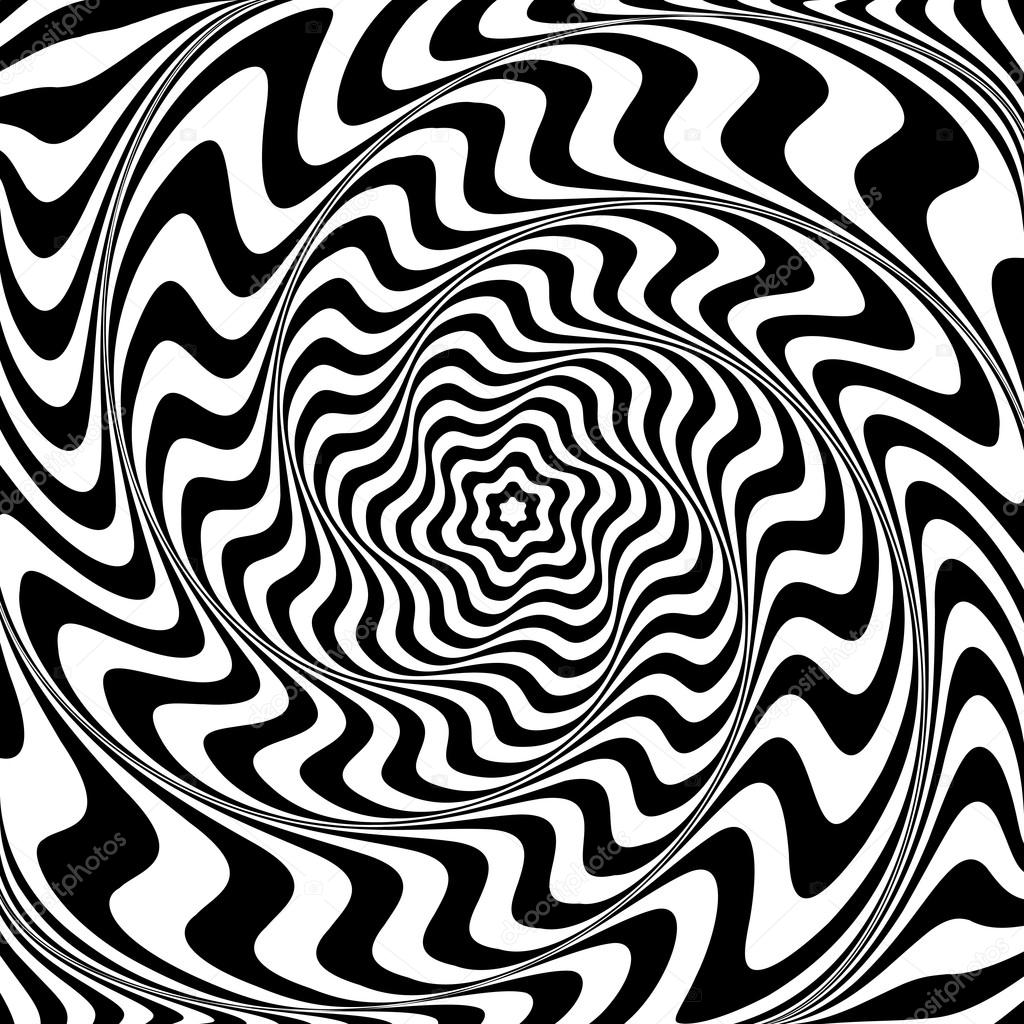 Illusion of  whirlpool movement. Abstract op art illustration. 