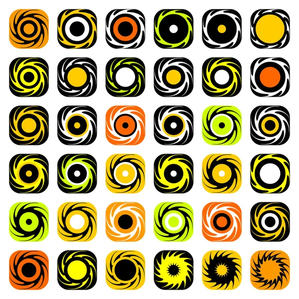 Design elements set. Whirl movement. — Stock Vector