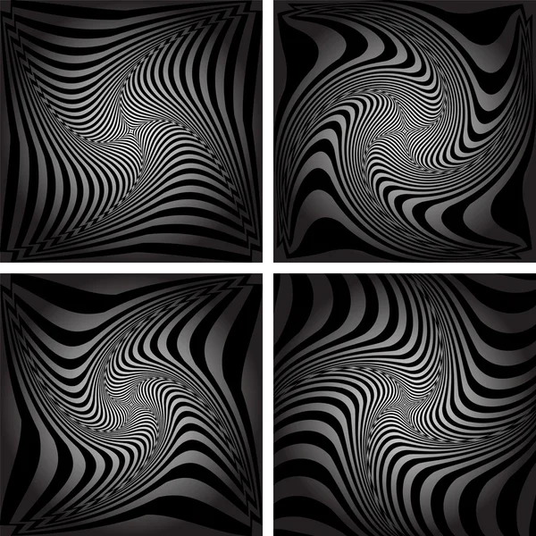 Illusion de mouvement de torsion. Ensemble . — Image vectorielle