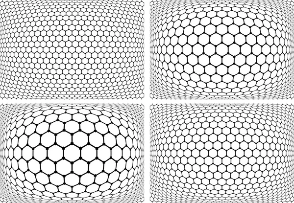 Hexagons patterns. Geometric backgrounds set. — Stock Vector