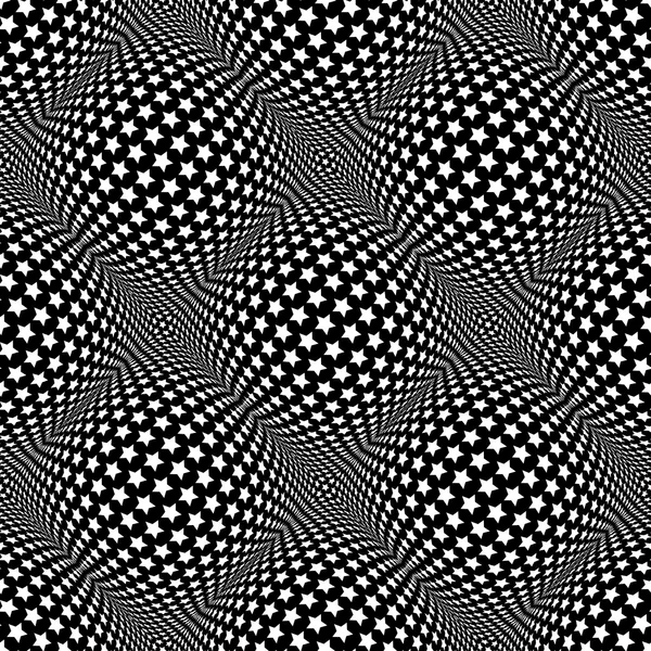 Seamless stars pattern. 3D optical illusion. — Stock Vector