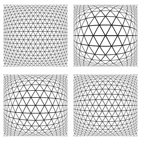 3D geometric latticed textures. — Stock Vector
