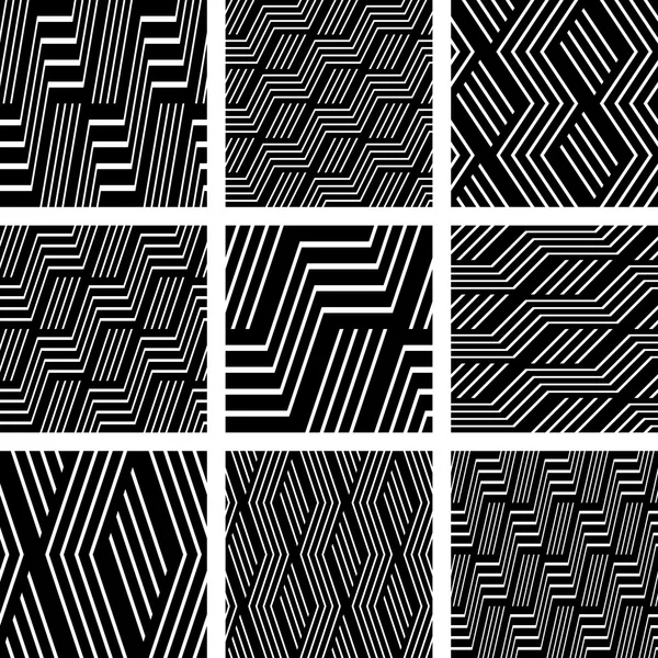 Seamless patterns set. Geometric textures. — Stock Vector