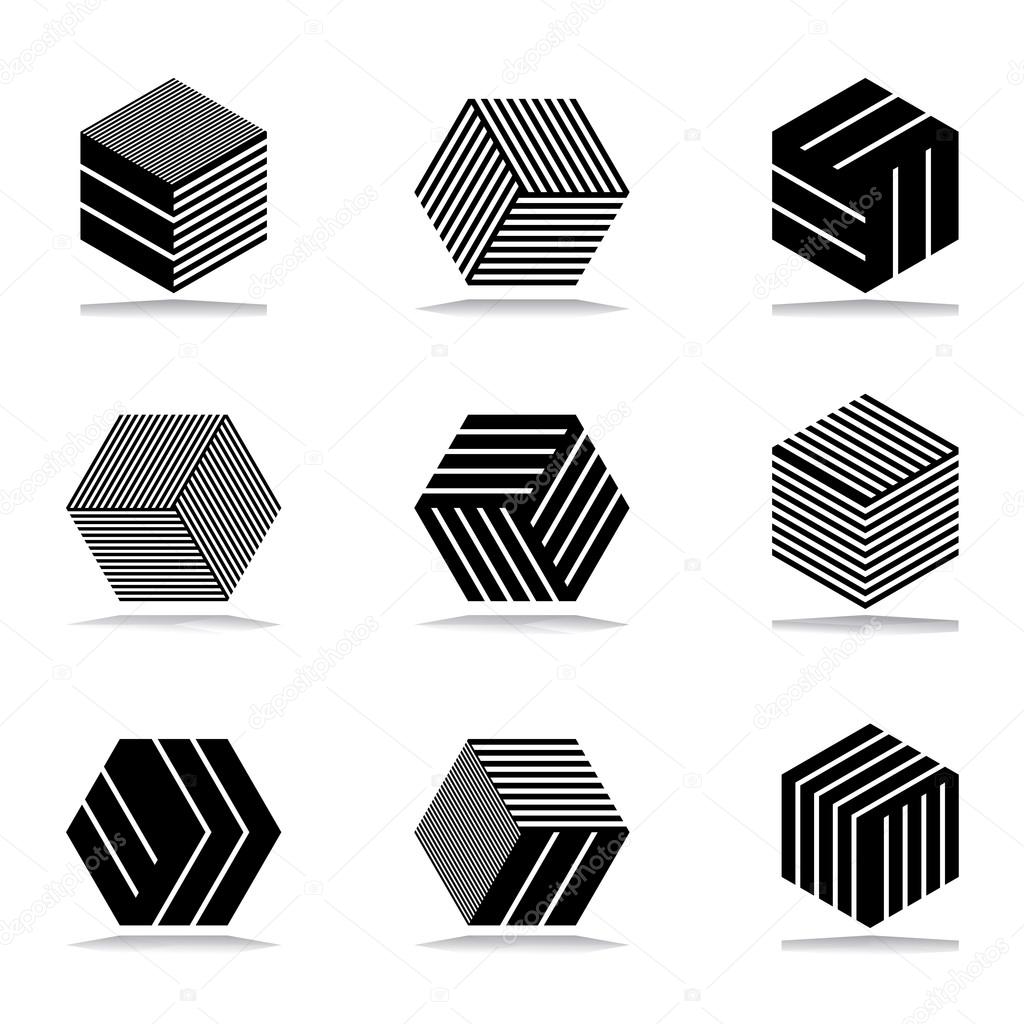 Design elements set. Abstract geometric icons.