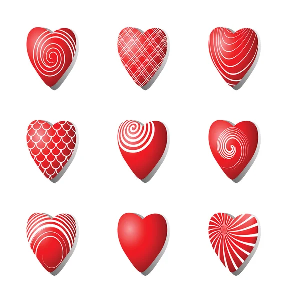 Icone del cuore. Elementi di design per San Valentino . — Vettoriale Stock