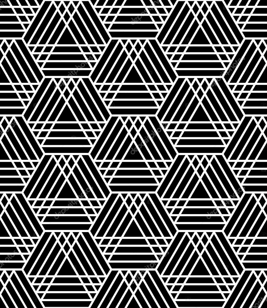 Seamless hexagons and triangles pattern. 