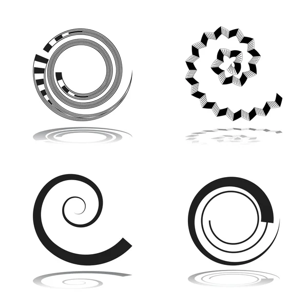 Elementi di design a spirale . — Vettoriale Stock