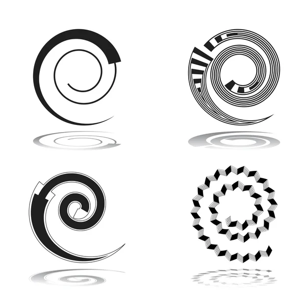 Elementi di design a spirale . — Vettoriale Stock