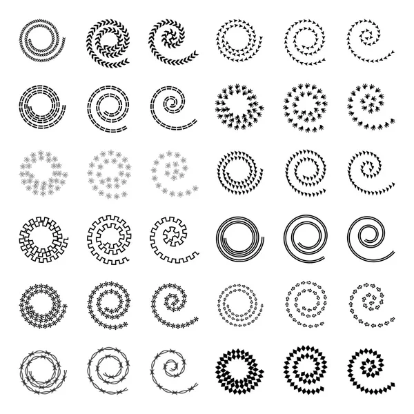 Спиральные элементы дизайна . — стоковый вектор