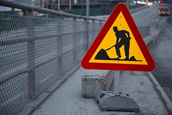 Bouw verkeersbord — Stockfoto