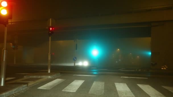 Conducir un coche por la noche — Vídeo de stock