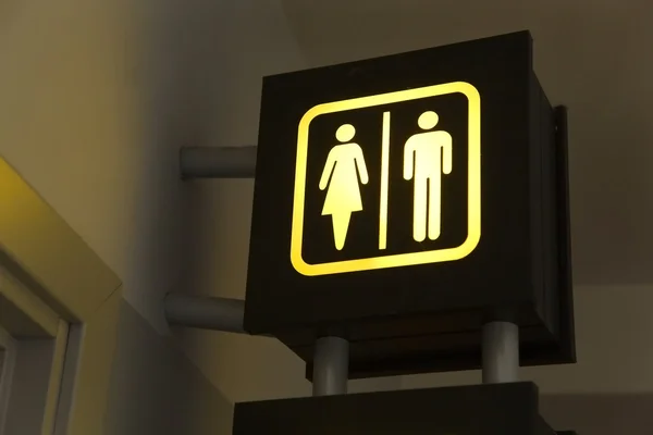 Toilet sign with arrow — Stock Photo, Image