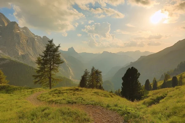 Alpine solnedgång Falre — Stockfoto