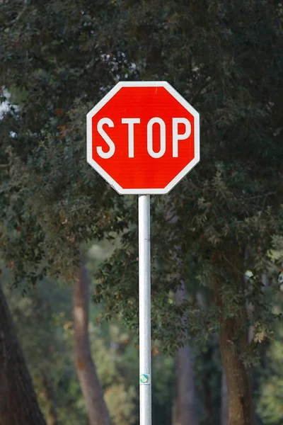 Stop segno primo piano — Foto Stock