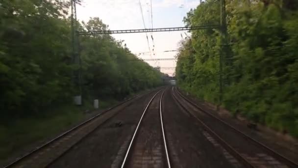 Movimiento de la vía ferroviaria — Vídeo de stock