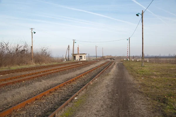 Ferrovia nelle zone rurali — Foto Stock