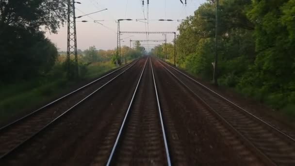 Railway Point of view — стоковое видео