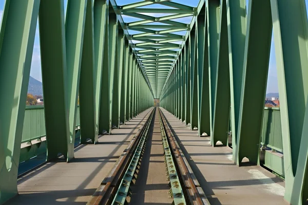 Jernbanebroens perspektiv – stockfoto