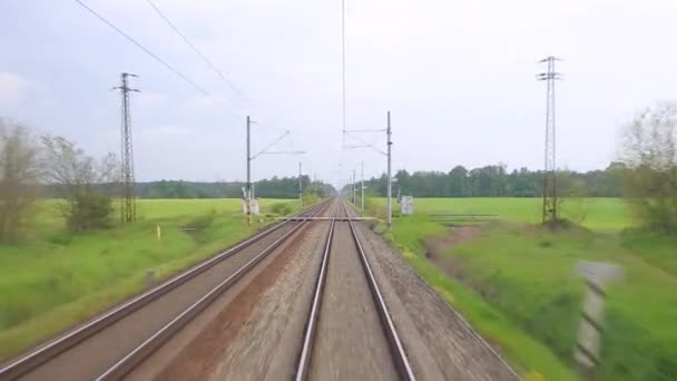 Railway travel point of view — Stock Video