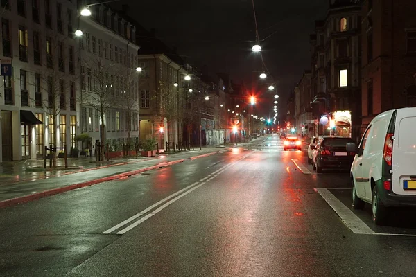 Urban street at night — Stock Photo, Image