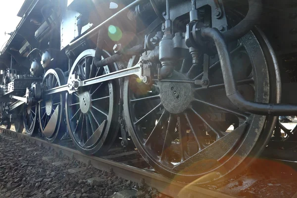 Steam Locomotive napsütés fáklyát — Stock Fotó