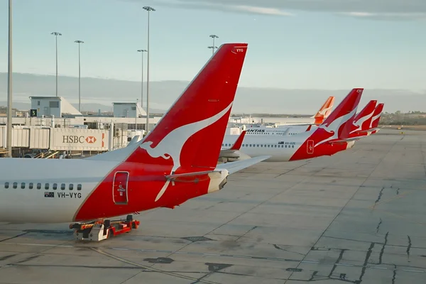 Flygplan av Qantas — Stockfoto