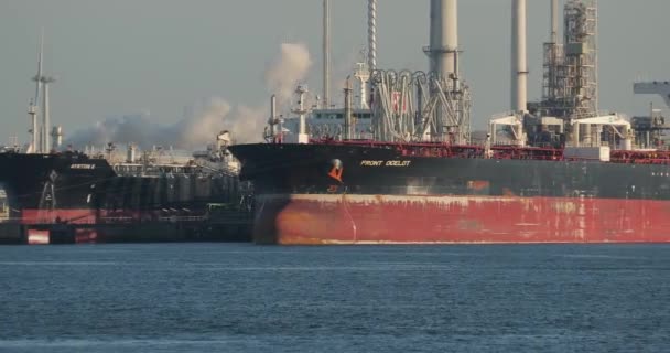 Oil Port Silos, terminal de petróleo, navios-cisterna — Vídeo de Stock