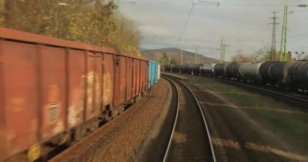 Railway travel tracks view — Stock Video