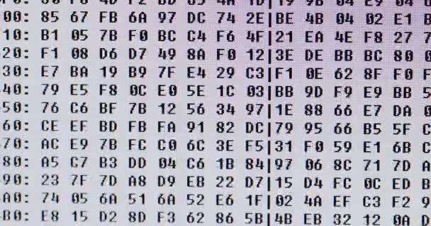 Código informático em hexadecimal — Vídeo de Stock