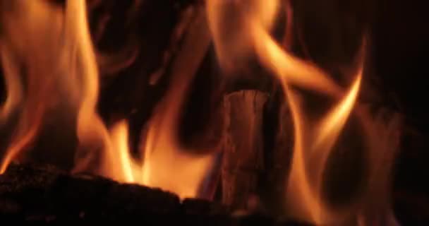 Flammen eines Kamins — Stockvideo