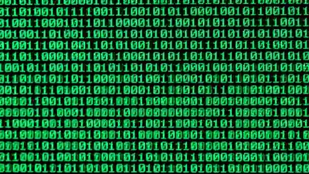 Számítógépes kód bináris képernyőn — Stock videók