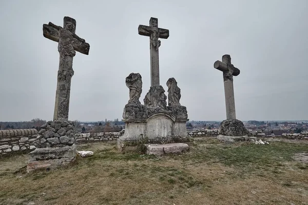 Crosses on a hill — Stock Photo, Image