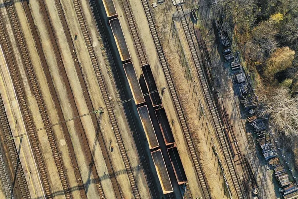 Trilhas ferroviárias industriais — Fotografia de Stock