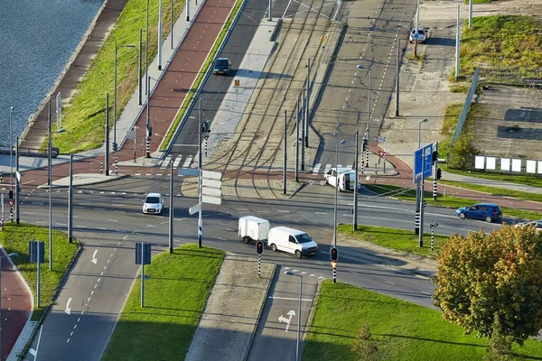 Yukarıdan şehir trafiği — Stok fotoğraf