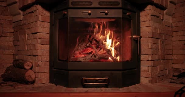 Flames of a fireplace — Stock Video