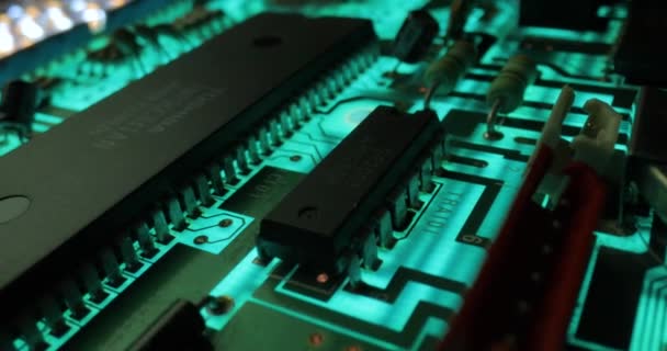 Circuit carte électronique technologie gros plan — Video