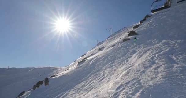 Esqui livre passeio neve — Vídeo de Stock