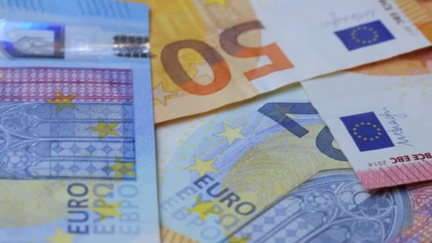 Kontekst banknotów euro — Wideo stockowe