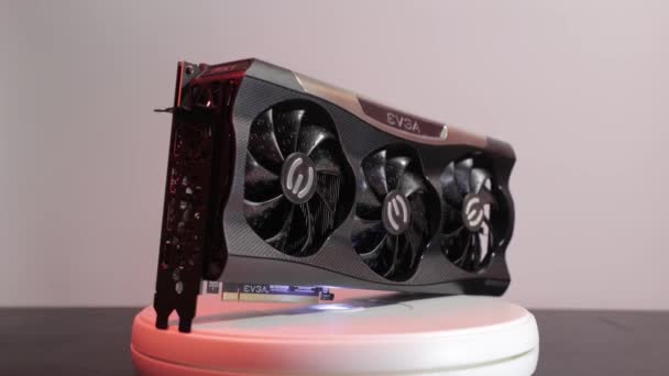 EVGA Geforce RTX 3090 Nvidia exibição GPU — Vídeo de Stock