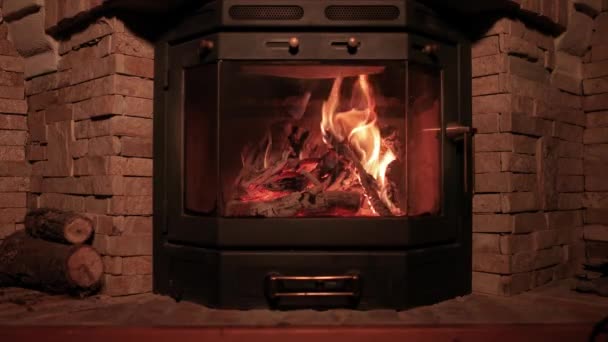 壁炉的炉火 — 图库视频影像