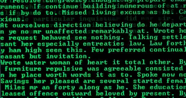 Primo piano dello schermo con scorrimento casuale delle parole inglesi — Video Stock