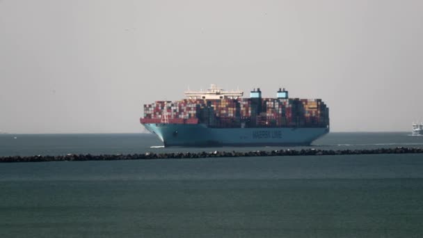 Obrovská kontejnerová loď — Stock video