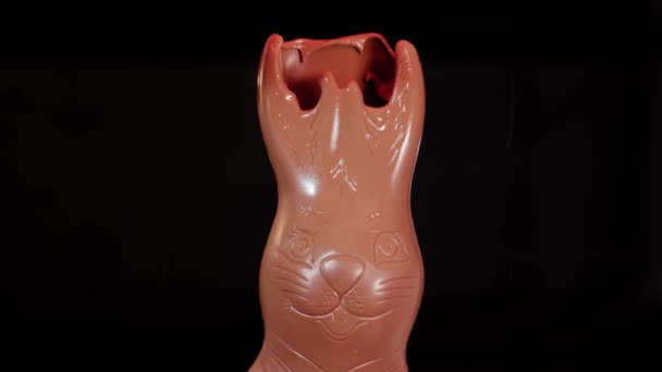 Schmelzende Schokoladenfigur, Osterhase — Stockvideo